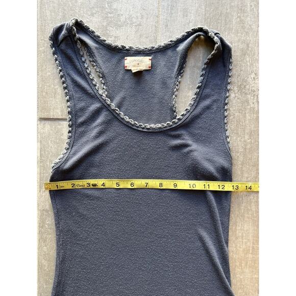Converse One Star Joh Varvatos Racerback Tank Top Blue Lace Trim Ribbed Casual S - Picture 5 of 6